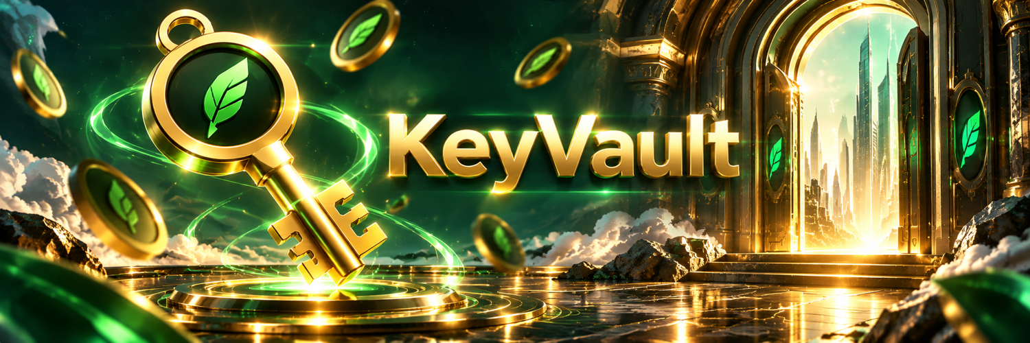 KeyVault golden key and illuminated digital vault portal